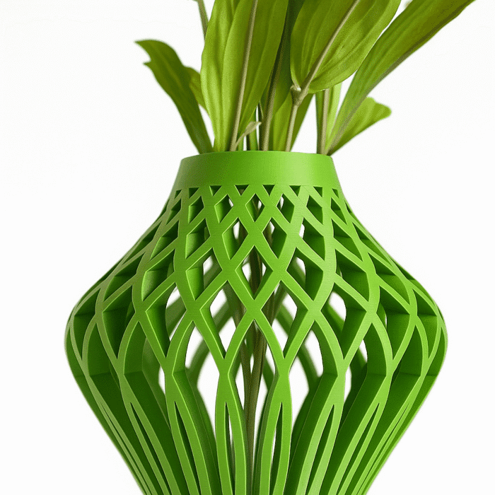 Emerald Lattice Vase – Minimalist Decorative Vase for Shelf & Table Centerpiece - Image 8