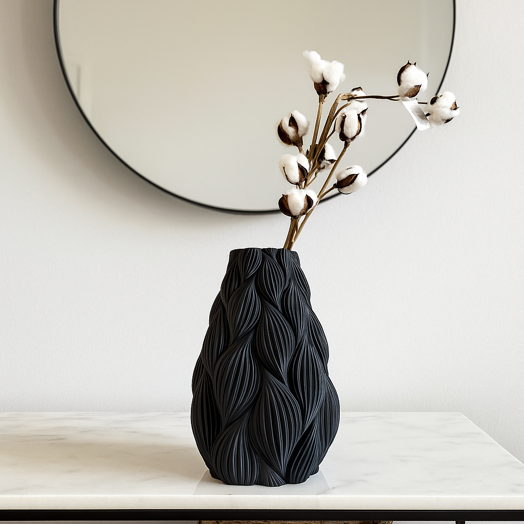 Ripple Vase – Minimalist Decorative Vase for Shelf & Table Centerpiece - Image 3