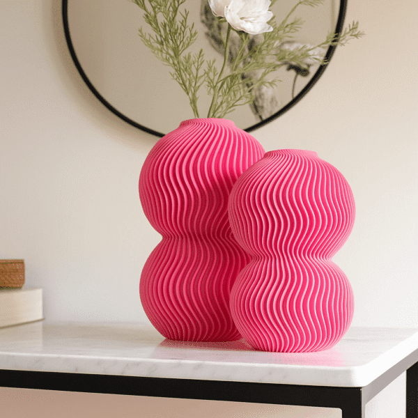 Ripple Duo Vase – Minimalist Decorative Vase for Table & Shelf Styling