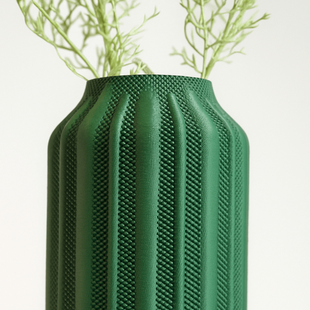 Textured Sage Column Vase – Minimalist Decorative Vase for Shelf & Table Centerpiece - Image 5