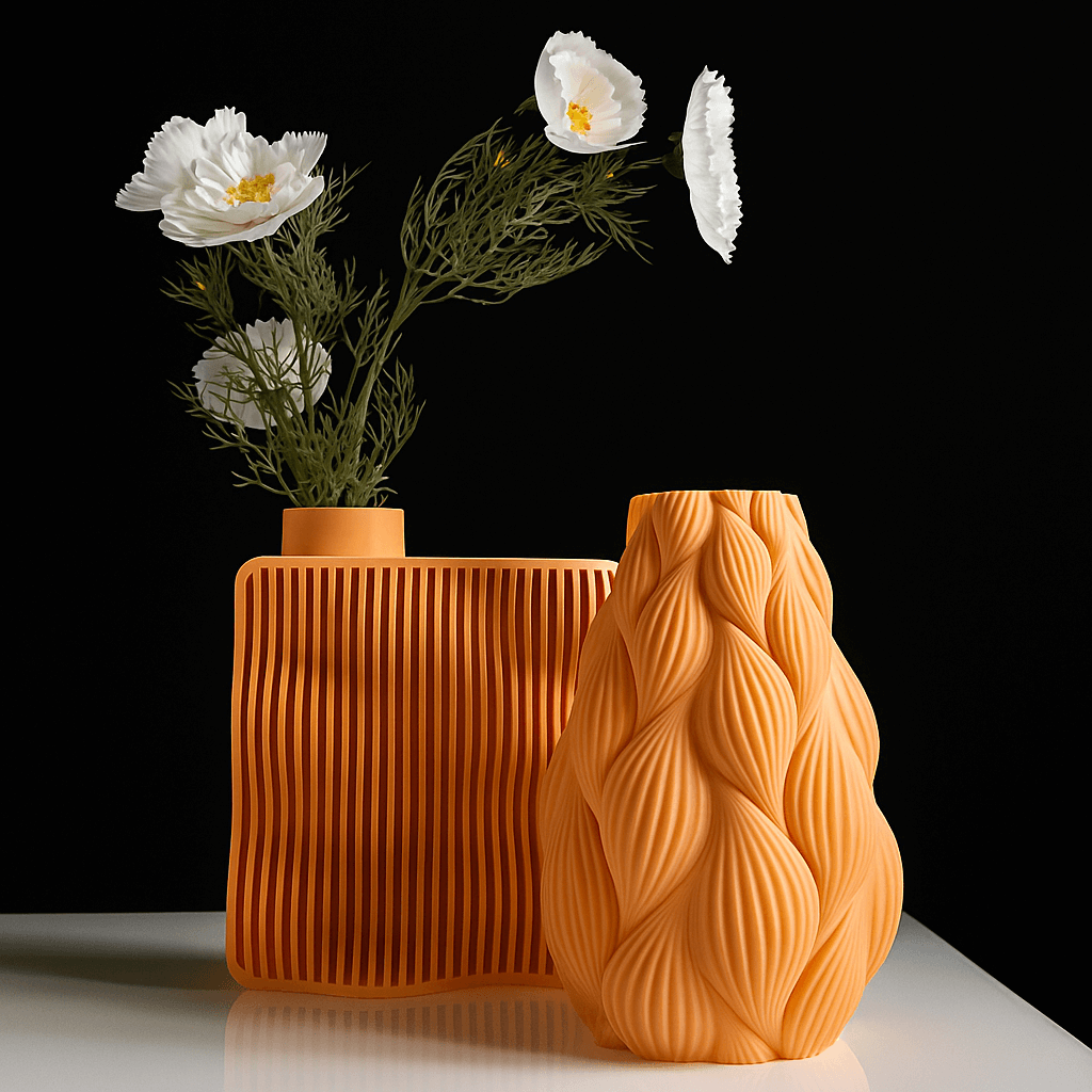 Wavy Grid Sculptural Vase – Minimalist Decorative Vase for Modern Shelf & Table Styling - Image 3