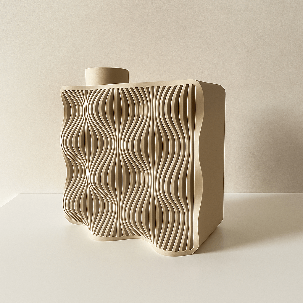 Wavy Grid Sculptural Vase – Minimalist Decorative Vase for Modern Shelf & Table Styling - Image 5
