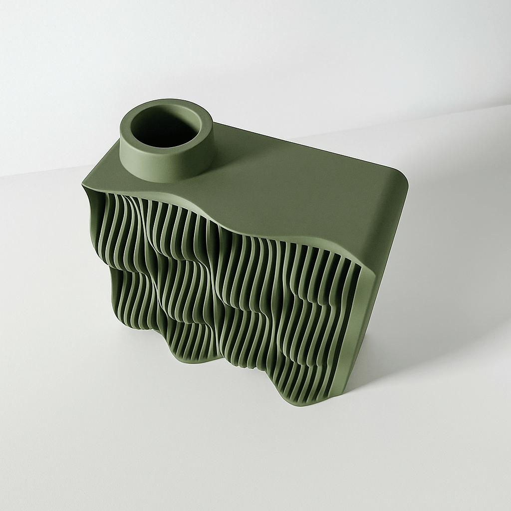 Wavy Grid Sculptural Vase – Minimalist Decorative Vase for Modern Shelf & Table Styling - Image 9