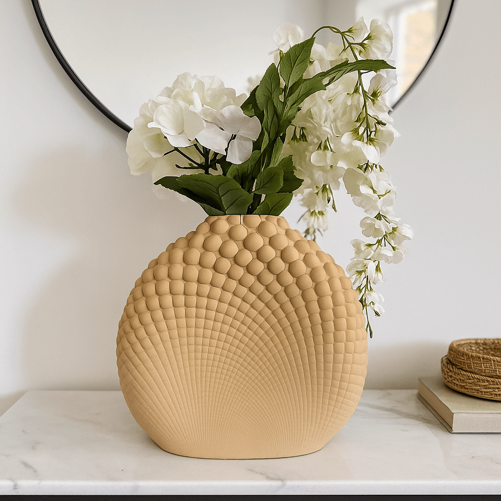 Shell-Inspired Vase – Modern Sculptural Decorative Vase for Entryway, Living Room & Table Styling - Image 2