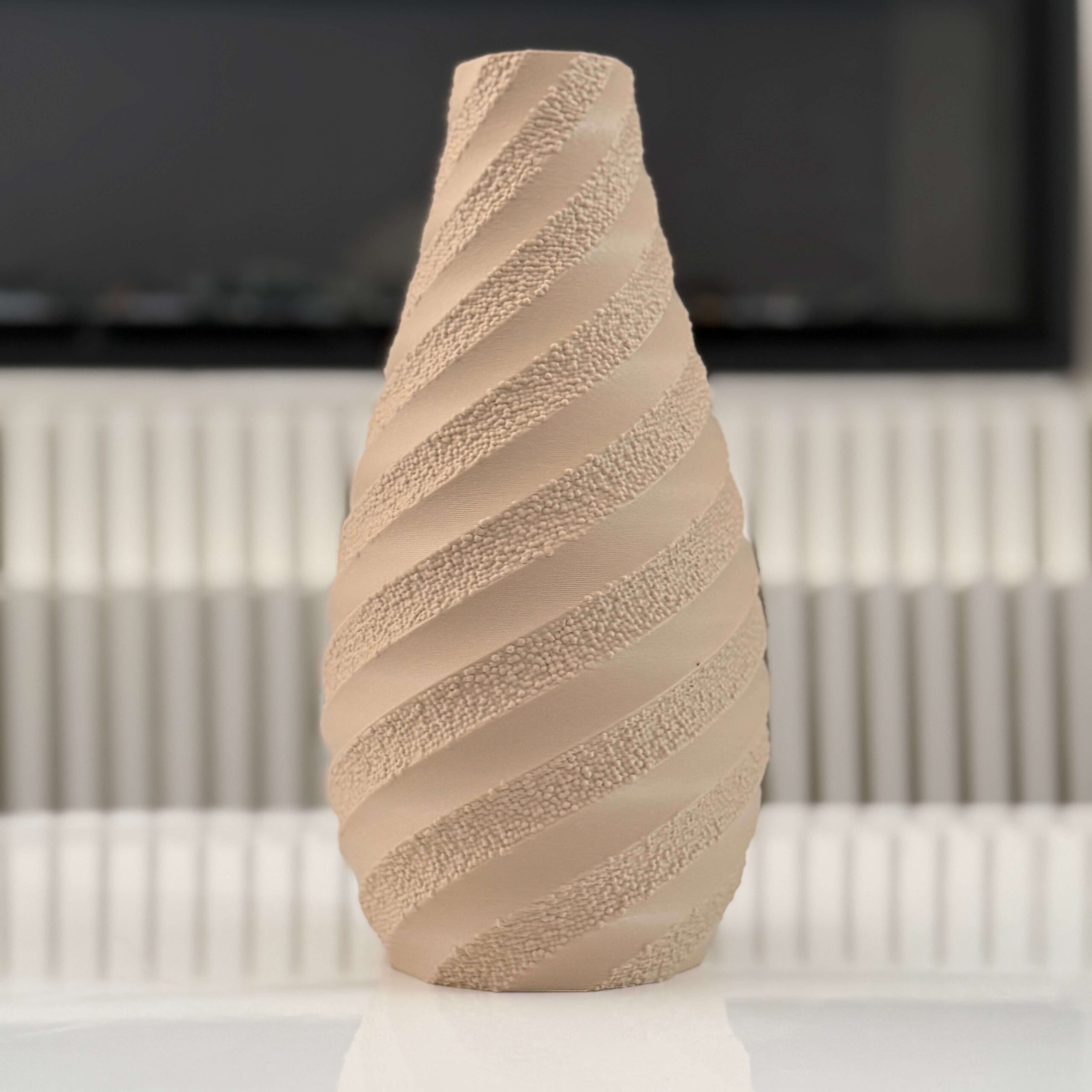 Textured Spiral Vase – Minimalist Decorative Vase for Shelf & Table Centerpiece - Image 3
