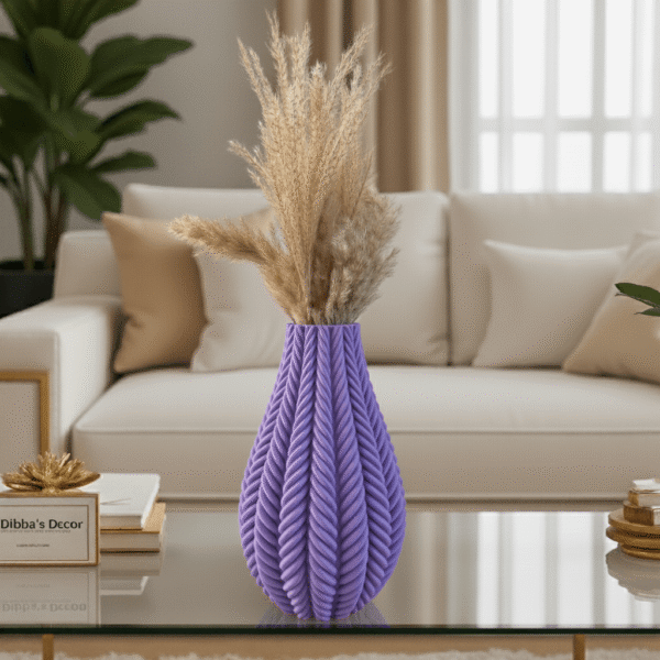 Braided Form Vase – 3D Printed Textured Decorative Vase for Modern Home Styling
