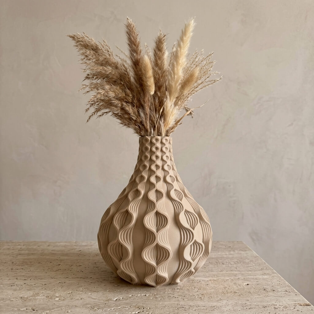 Ripple Bloom Vase – 3D Printed Sculptural Decorative Vase for Modern Home Styling - Image 8