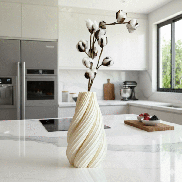 Drift Twist Vase – 3D Printed Spiral Decorative Vase for Modern Home Decor
