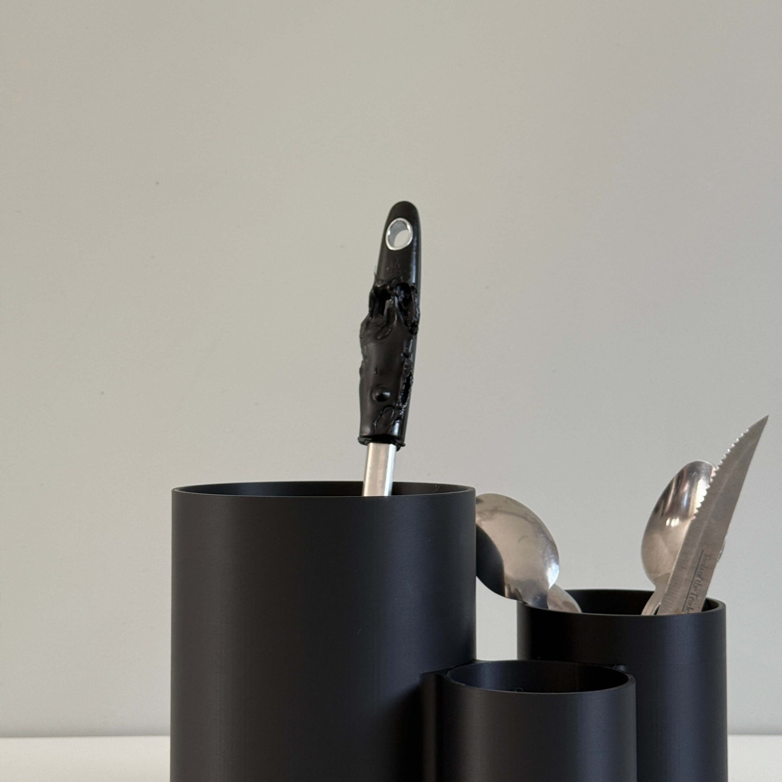 Modern Kitchen Utensil Holder – 3 Cup Organizer for Cutlery, Spatulas & Whisks - Image 3