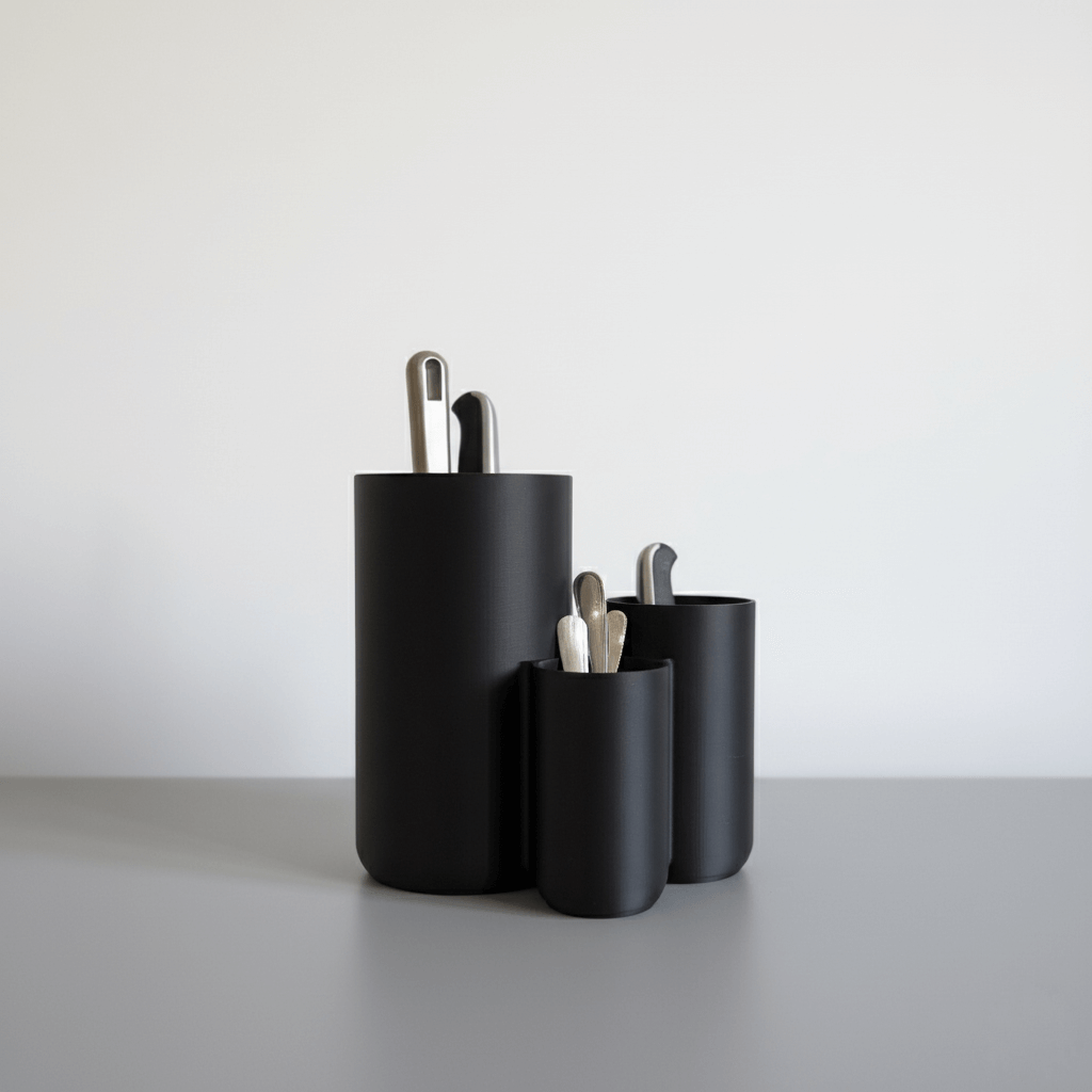 Modern Kitchen Utensil Holder – 3 Cup Organizer for Cutlery, Spatulas & Whisks - Image 5