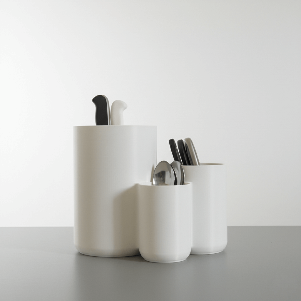 Modern Kitchen Utensil Holder – 3 Cup Organizer for Cutlery, Spatulas & Whisks - Image 6