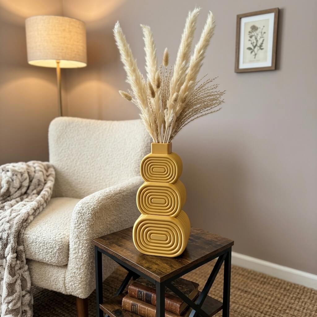 ORO Stack Vase – Sculptural Geometric Gold Statement Vase - Image 7