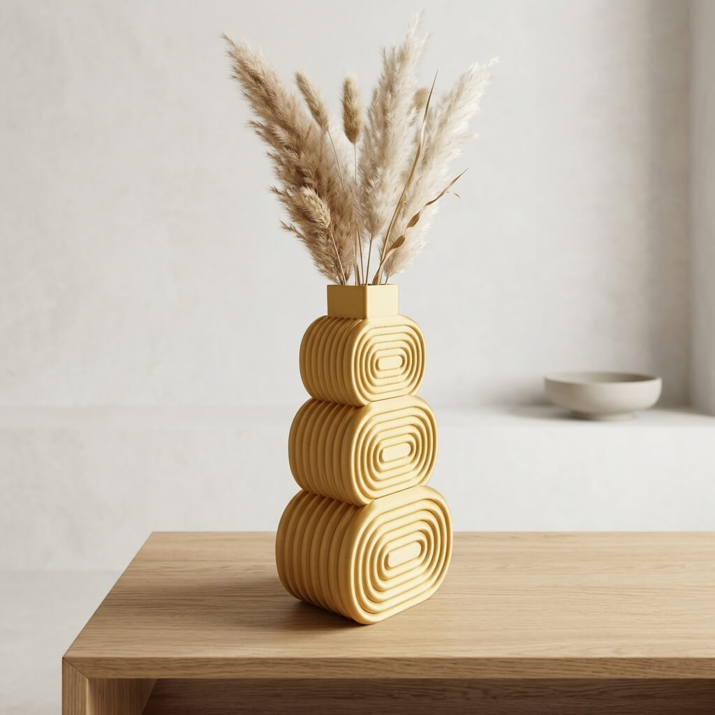 ORO Stack Vase – Sculptural Geometric Gold Statement Vase - Image 4