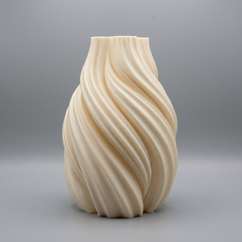 AURA Flow Vase – Sculptural Wave Textured 3D Printed Vase - Image 5