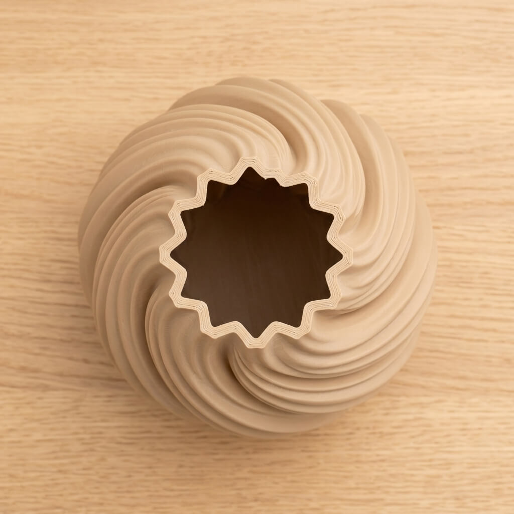 AURA Flow Vase – Sculptural Wave Textured 3D Printed Vase - Image 10